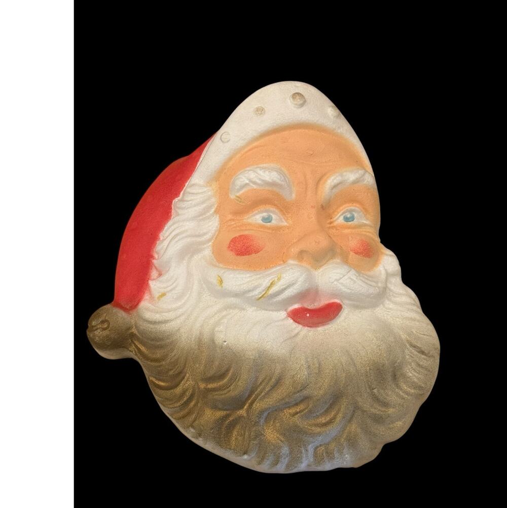 Vtg MCM Vacucel Poloron Stryofoam Santa Claus Face Wall Hanging